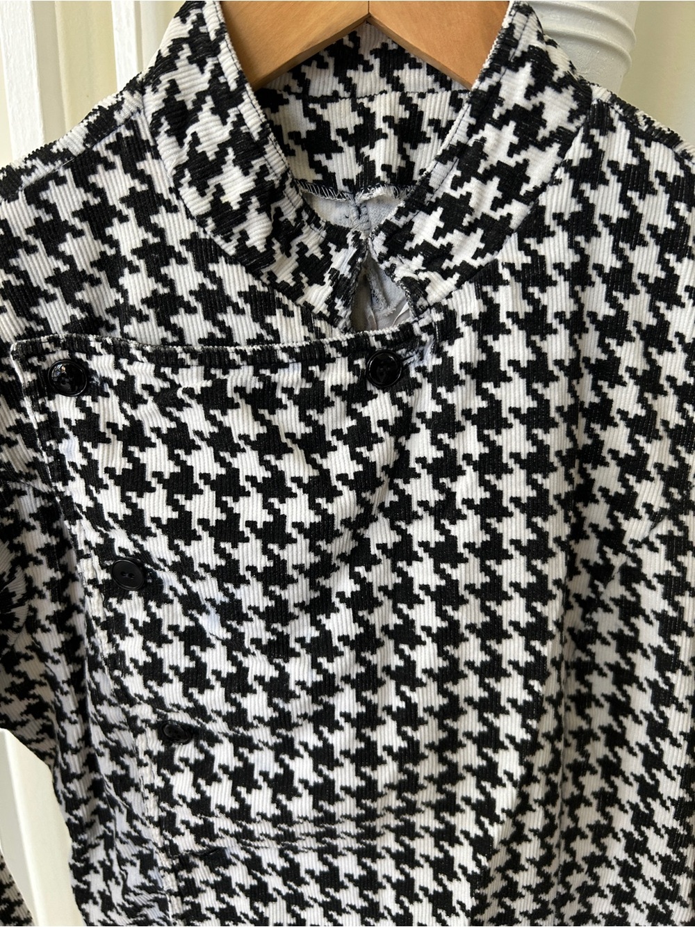 Iconic Vintage 1980’s Betsey Johnson Punk Grunge Black & White Houndstooth Dress - Picture 2 of 7